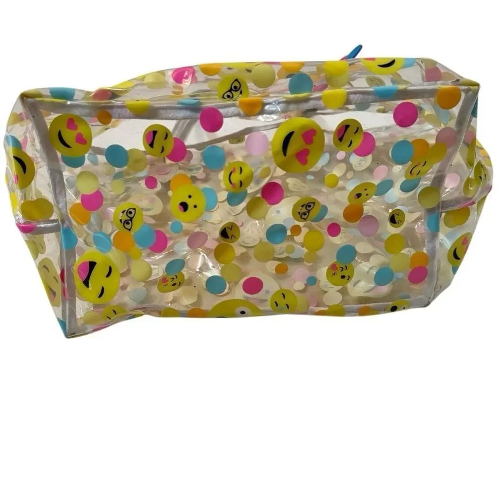 Justice Confetti Emojis Transparent Tote Bag Clear Multicolor Size 12